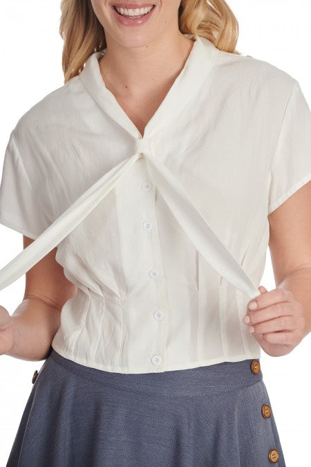 Banned Retro 40s Style Summer Ahoy White Blouse