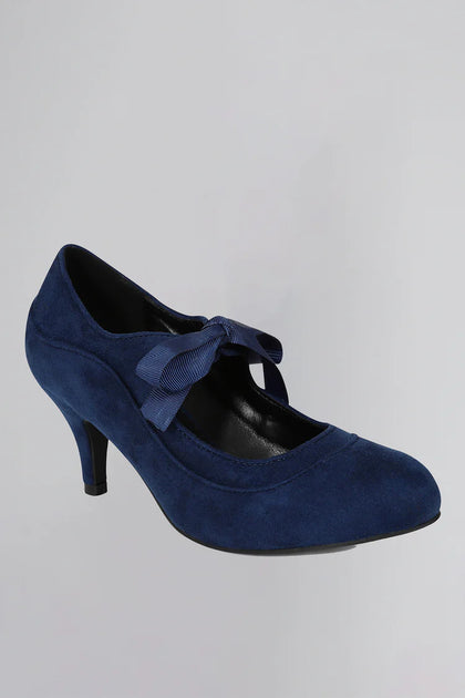 Lulu Navy Blue Flat Womens Shoes Toe Navy Blue Ballet Pumps Uk Buy