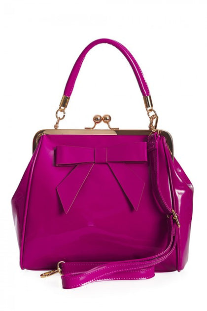 Pink patent online handbag