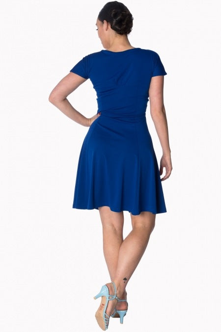 Banned Retro 50s Style It's The Twist Royal Blue Mini Dress