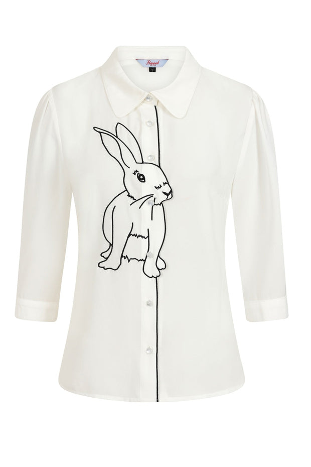 Banned Retro 1940's Thelma Bunny Hop White Blouse