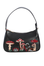 Banned Retro 1950's Black Hippie Vibes Woodland Mushroom Handbag