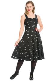 Banned Retro 50's Black Halloween Bat Print Swing Dress*