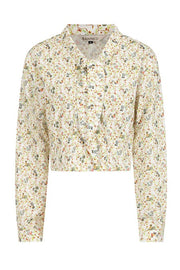Banned Retro 40s Style Squirrel Print Beige Blouse