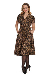 Banned Retro 50's Cheetah Girl Leopard Print Swing Dress*