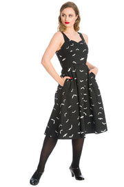 Banned Retro 50's Black Halloween Bat Print Swing Dress*