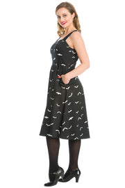 Banned Retro 50's Black Halloween Bat Print Swing Dress*