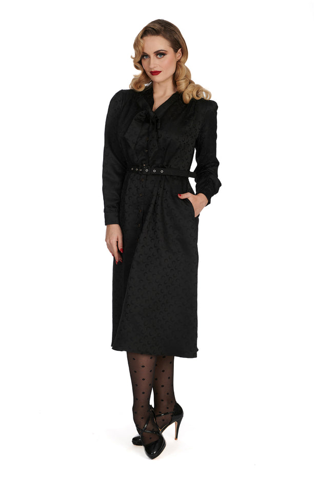 Banned Retro 40's 50's Black Moon Halloween Print Swing Dress*