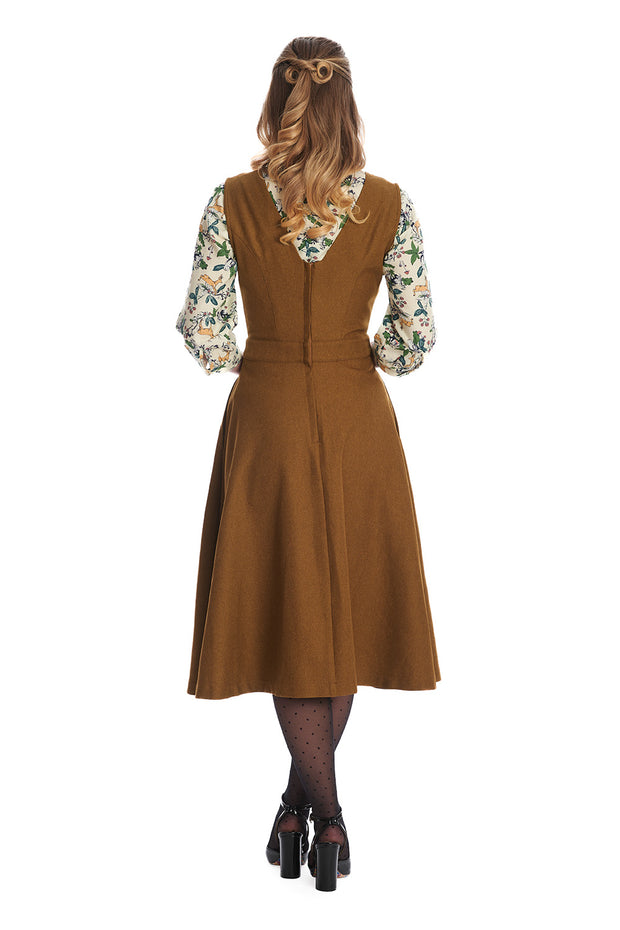 Banned Retro 40's 50's Book Worm Khaki Brown Dress*