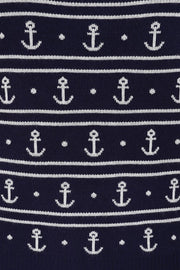 Banned Retro 40s 50S Nautical Anchor Navy Blue Jumper