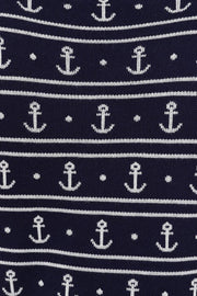 Banned Retro 40s 50S Nautical Anchor Navy Blue Jumper
