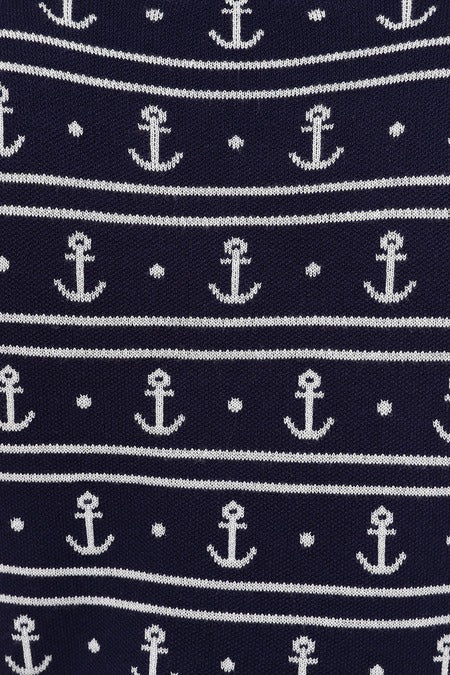 Banned Retro 40s 50S Nautical Anchor Navy Blue Jumper