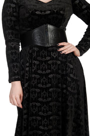 Banned Retro 50's Black Velvet Bat Halloween Print Swing Dress*
