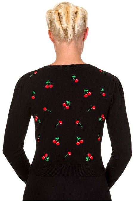 Banned Retro 50s Drive Me Crazy Cherry Black Cardigan