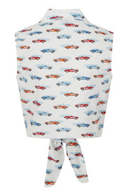 Banned Retro 50s Style White Sandy Retro Car Print Blouse