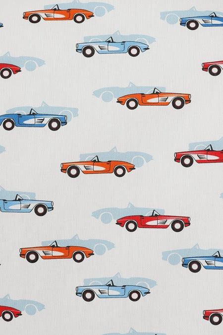 Banned Retro 50s Style White Sandy Retro Car Print Blouse