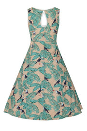 Banned Retro Green Toucan Print Summer Dress