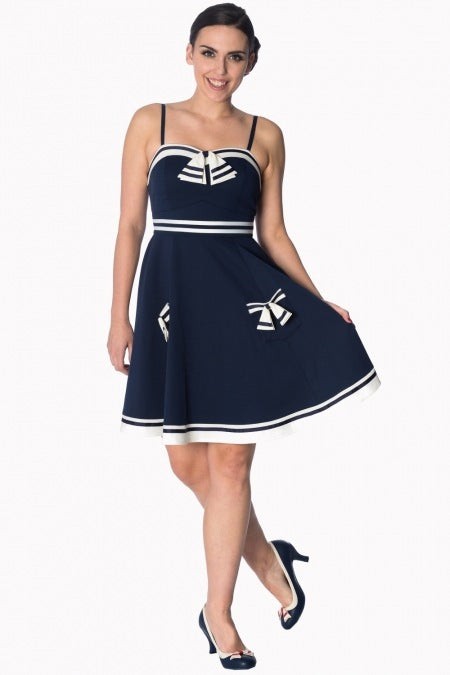 Banned Retro Set Sail Sailor Navy Summer Dress