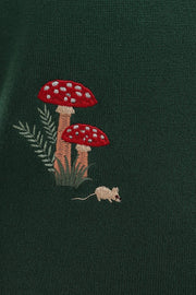 Banned Retro Woodland Mushroom Raccoon Green Cardigan
