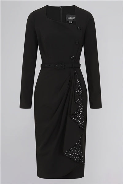 Collectif 40s 50s Anika Black Evening Pencil Dress