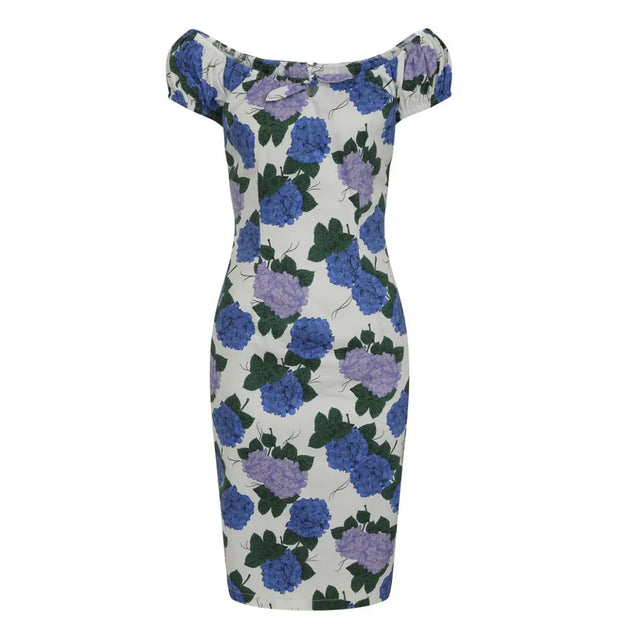Collectif 50s Lorena Vintage Hortensia Floral Pencil Dress
