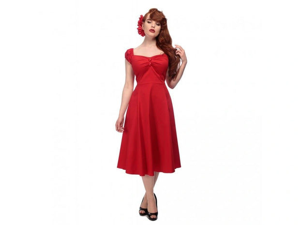 Collectif Dolores 50s Plain Red Doll Dress