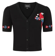 Collectif June 50s Black Parrot Paradise Cardigan