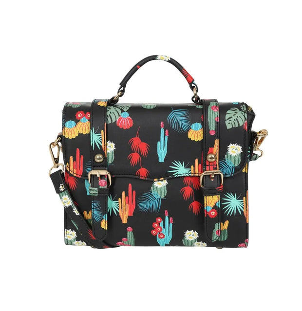 Collectif Lulu Hun 1950's Joanna Tropical Cactus Satchel Bag