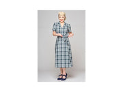 Collectif 40s Alexandrea Green Check Swing Dress