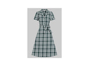 Collectif 40s Alexandrea Green Check Swing Dress