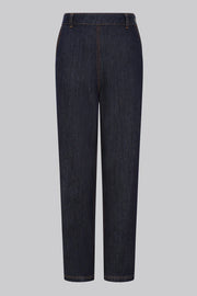 Collectif 40s Estella High Waisted Navy Blue Denim Jeans