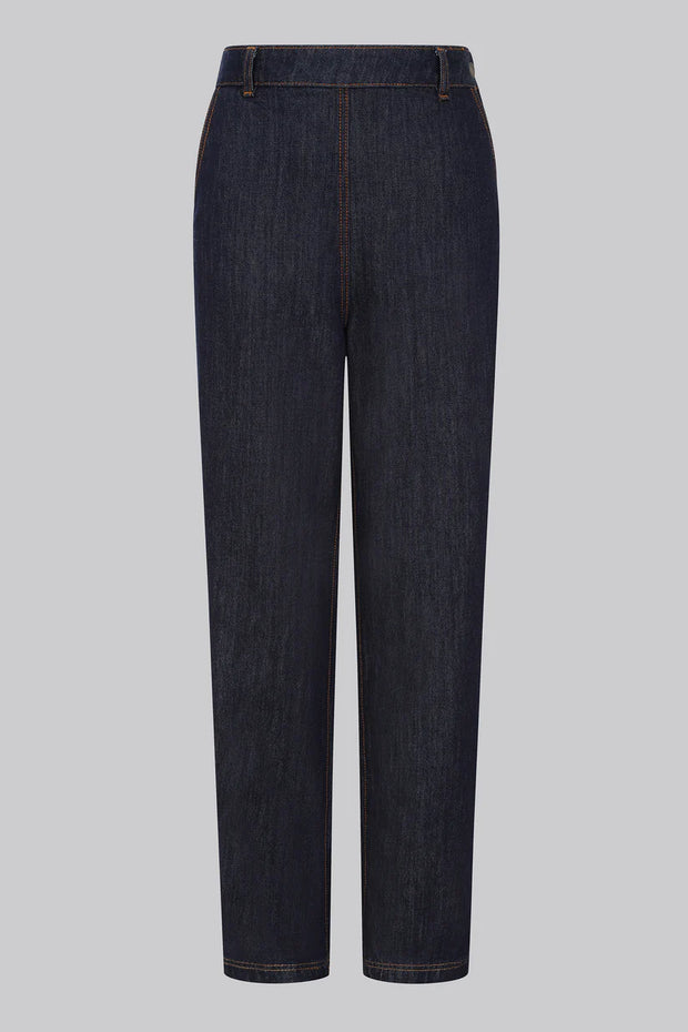 Collectif 40s Estella High Waisted Navy Blue Denim Jeans