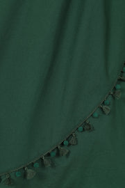 Collectif 40s Green Pompom Waterfall Swing Dress