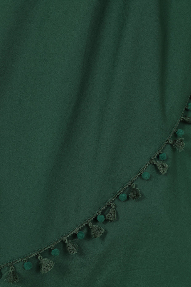 Collectif 40s Green Pompom Waterfall Swing Dress