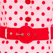 Collectif 50s Wanda Vintage Pink Polka Dot Pencil Dress