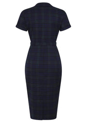 Collectif Caterina Blackwatch Tartan Check Pencil Dress