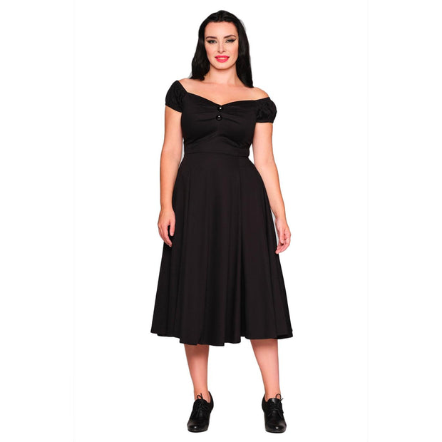 Collectif Dolores 50s Plain Black Doll Dress