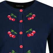 Collectif Jessie 50s Navy Blue Cherries Cardigan