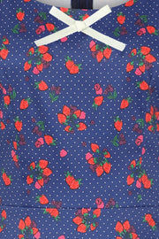 Collectif Leanne 50s Mixed Berries Navy Blue Swing Dress