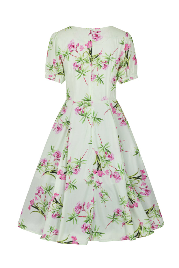 Hearts & Roses Victoria Pale Green Floral Swing Dress