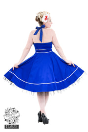 Hearts & Roses 50s Blue Sailor Moon Nautical Stretch Cotton Dress