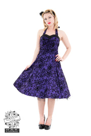 Hearts & Roses Purple Taffeta Swing Dress