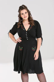 Hell Bunny 1940s style Olivia Black Dress