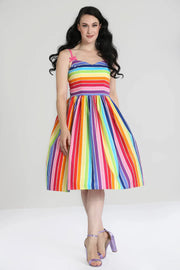 Hell Bunny Over the Rainbow 50s Striped Dress