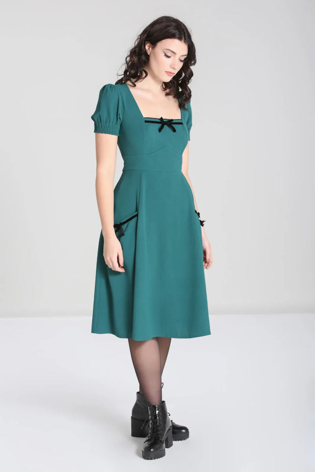 Hell Bunny 1940s Aubrey Green Dress