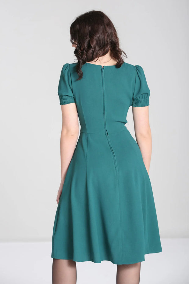 Hell Bunny 1940s Aubrey Green Dress