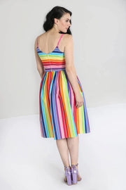 Hell Bunny Over the Rainbow 50s Striped Dress