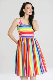 Hell Bunny Over the Rainbow 50s Striped Dress