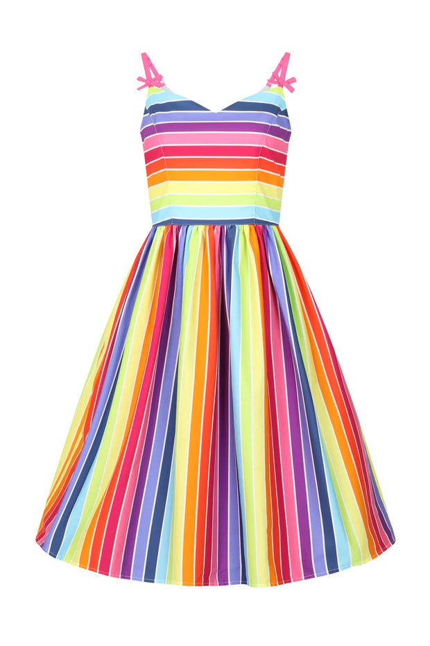 Hell Bunny Over the Rainbow 50s Striped Dress