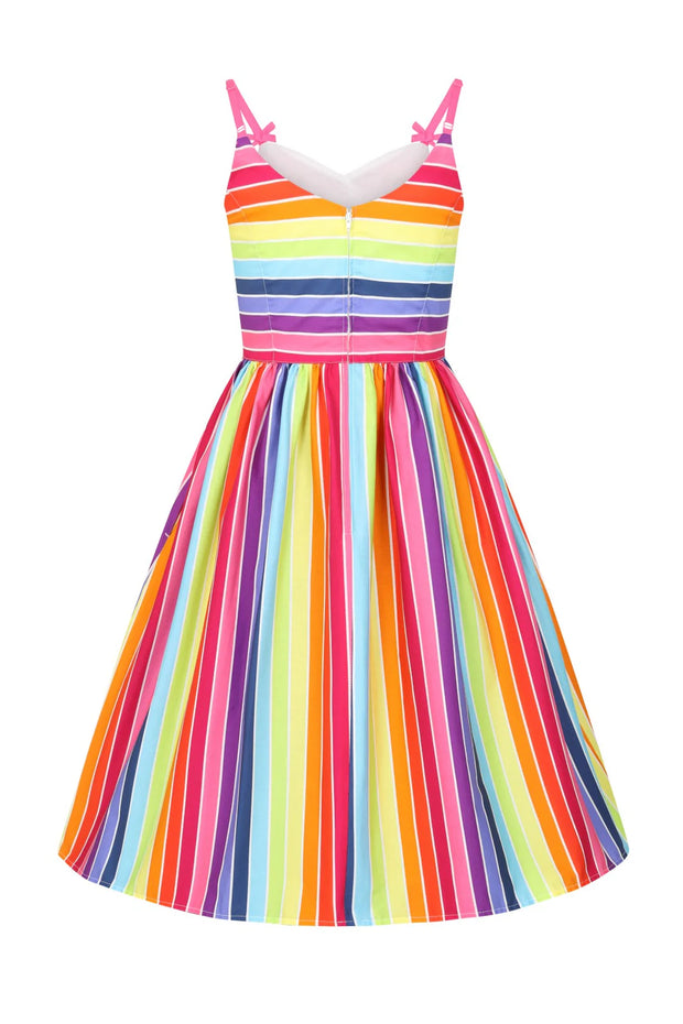 Hell Bunny Over the Rainbow 50s Striped Dress